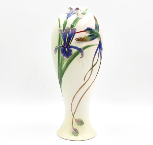 Signed FRANZ COLLECTION 'Long Tail Hummingbird' Porcelain Vase