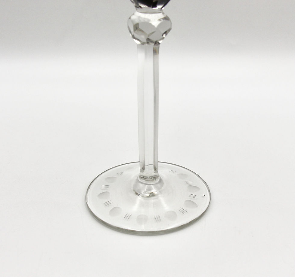 Thumbnail: Pair of Vintage Bohemian Cut to Clear Ruby Coloured Goblets
