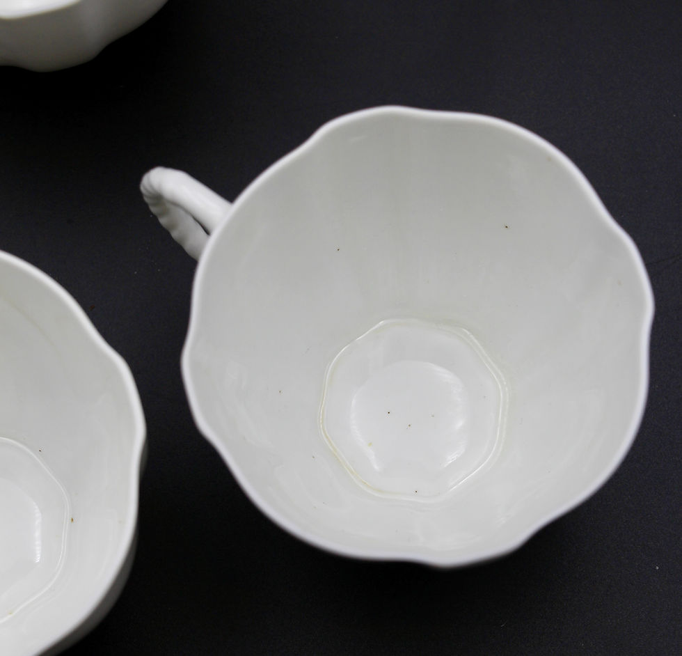 Thumbnail: Vintage ROYAL CROWN DERBY Surrey White Tea Setting for 6 circa 1940 Reg #839892