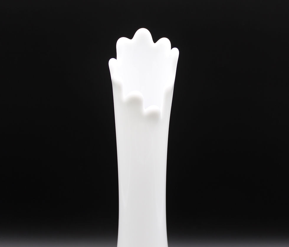 Thumbnail: Tall Vintage FENTON Hobnail Milk Glass Swung Pedestal Vase 38cm