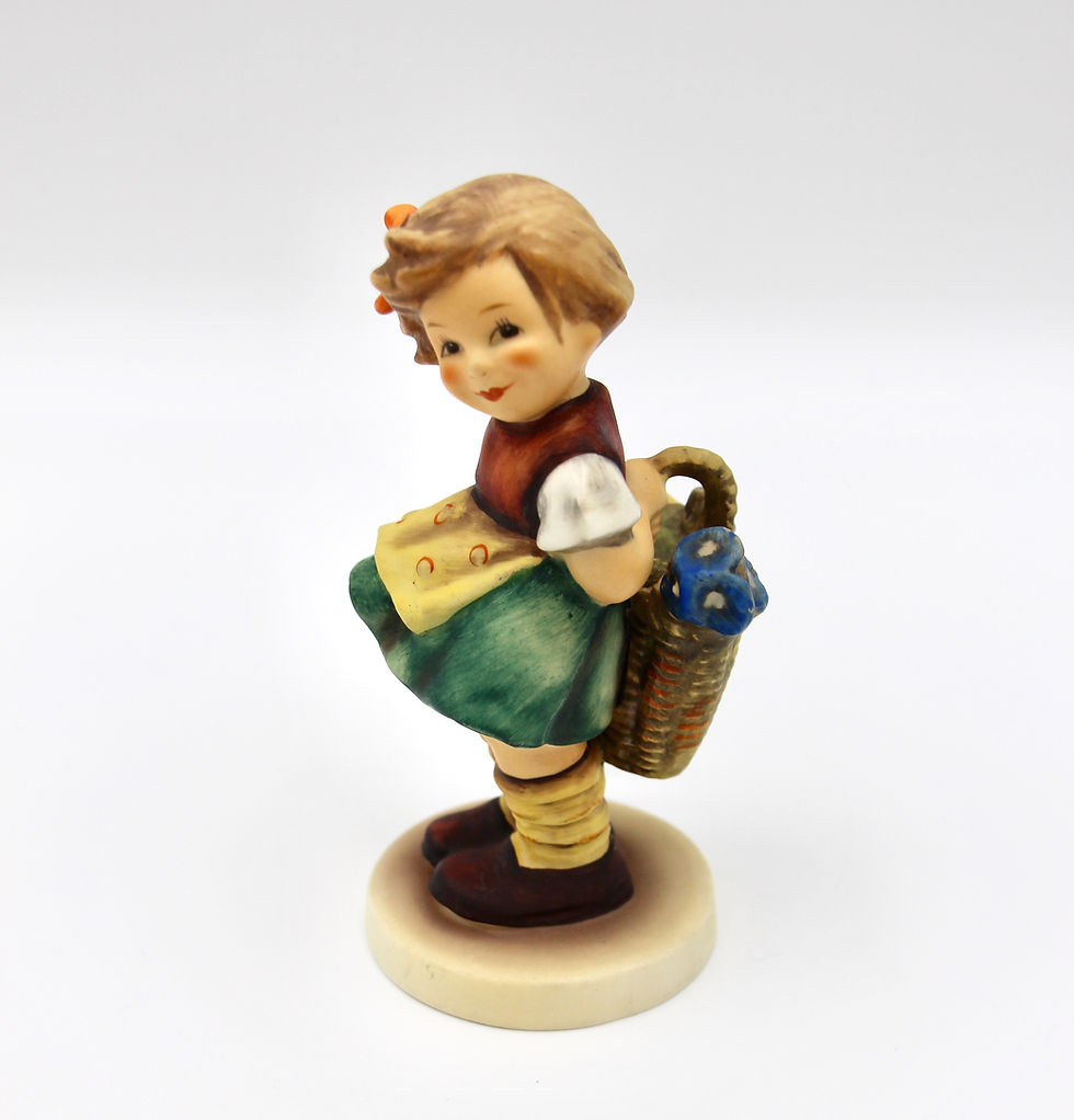 Thumbnail: Vintage German GOEBEL Hummel Porcelain Figurine #377 "Bashful"