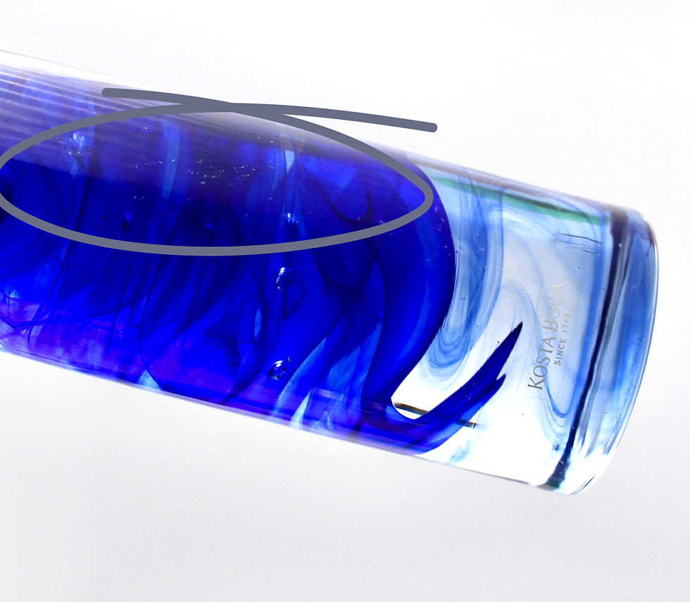 Thumbnail: Pair of KOSTA BODA 'Atoll' Blue Pillar Shaped Art Glass Candleholders