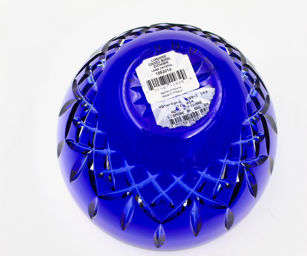 Thumbnail: WATERFORD "Lismore" Cased Blue Round Crystal Bowl 20cm