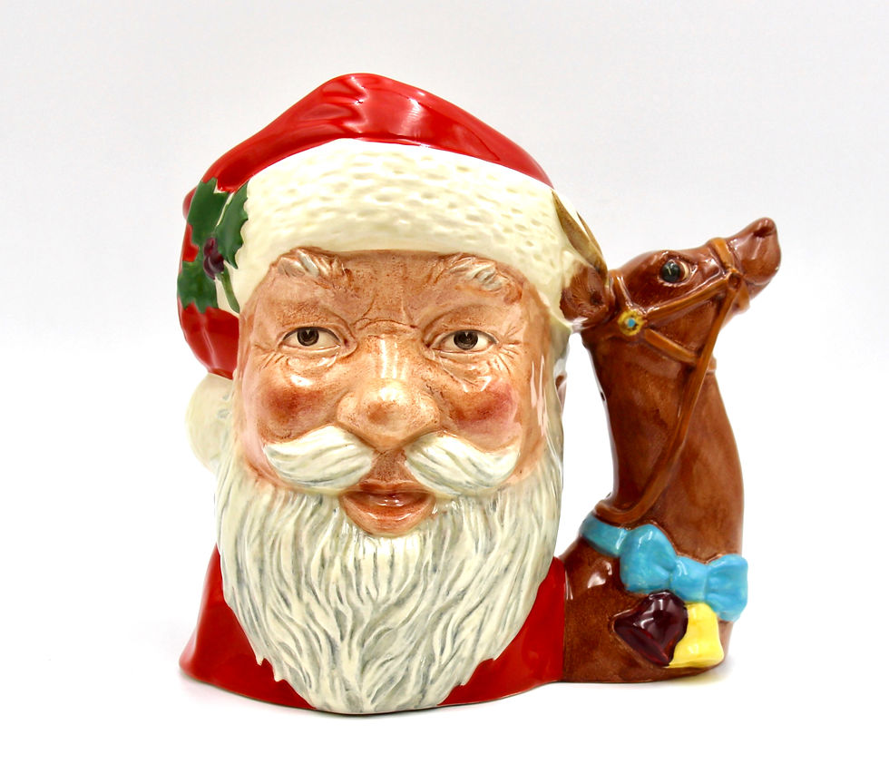 Large ROYAL DOULTON Character Jug D6675 'Santa Claus' with Reindeer Handle 1982