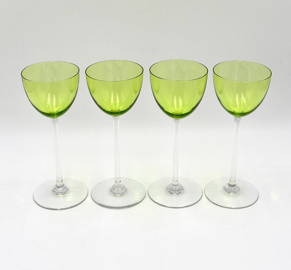 Thumbnail: 4 Vintage French BACCARAT Crystal "Perfection" Rhine Wine Glasses Chartreuse