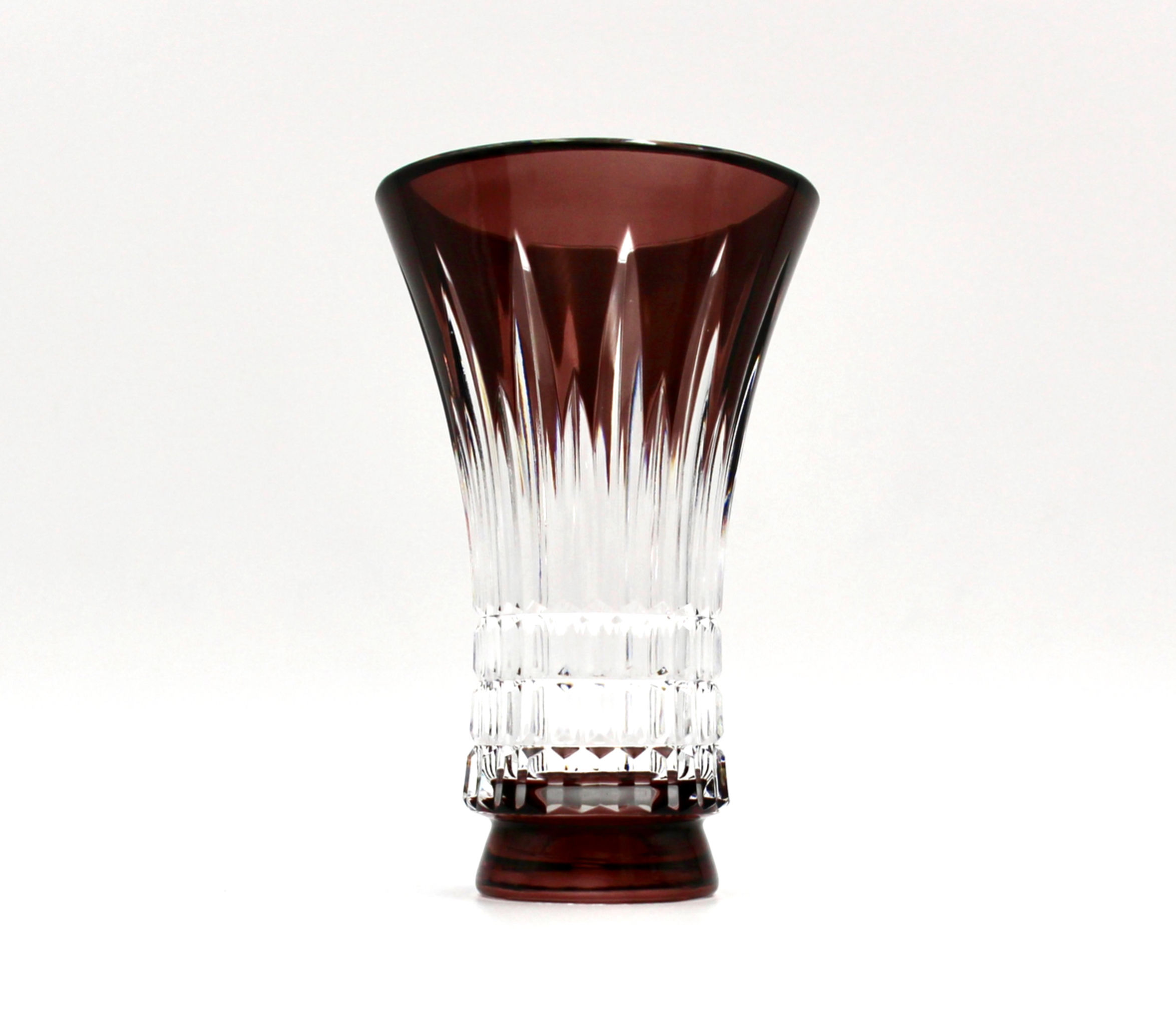 Vintage Val St. Lambert Belgium Signed Crystal Trumpet Vase - 15cm