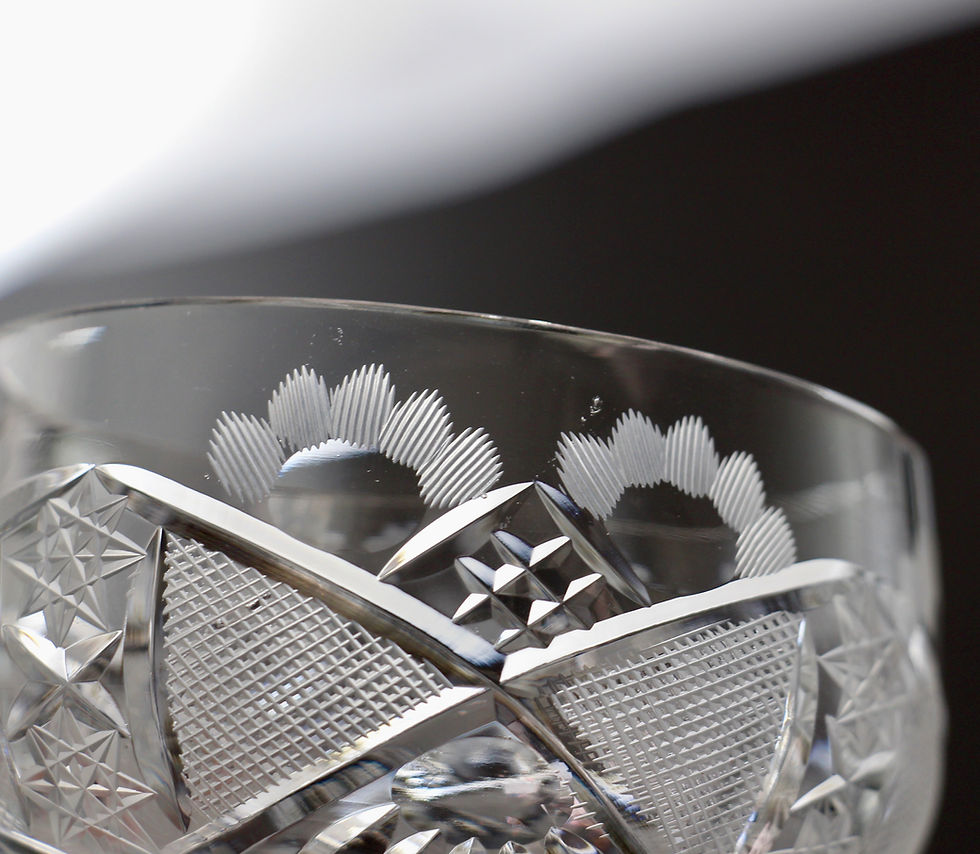 Thumbnail: Six Vintage Cut Crystal Champagne Coupes