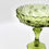 Thumbnail: Vintage FENTON 'Cabbage Rose' Green Glass Pedestal Dish or Comport 19.5cm