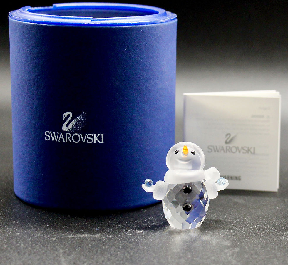 Thumbnail: Boxed SWAROVSKI "Little Snowman" Miniature Crystal Figurine #624572