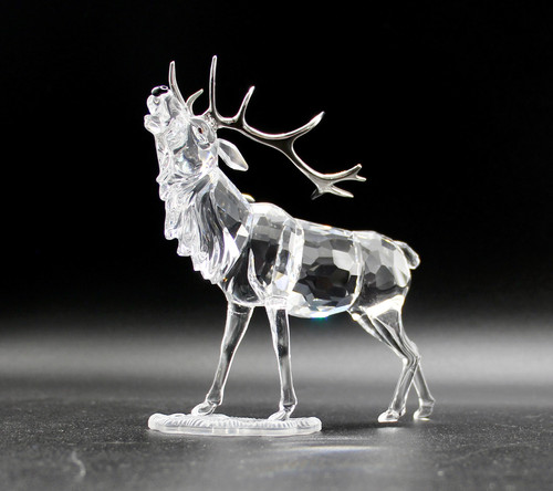 Boxed SWAROVSKI Crystal Stag Deer Figurine with Silvered Antlers