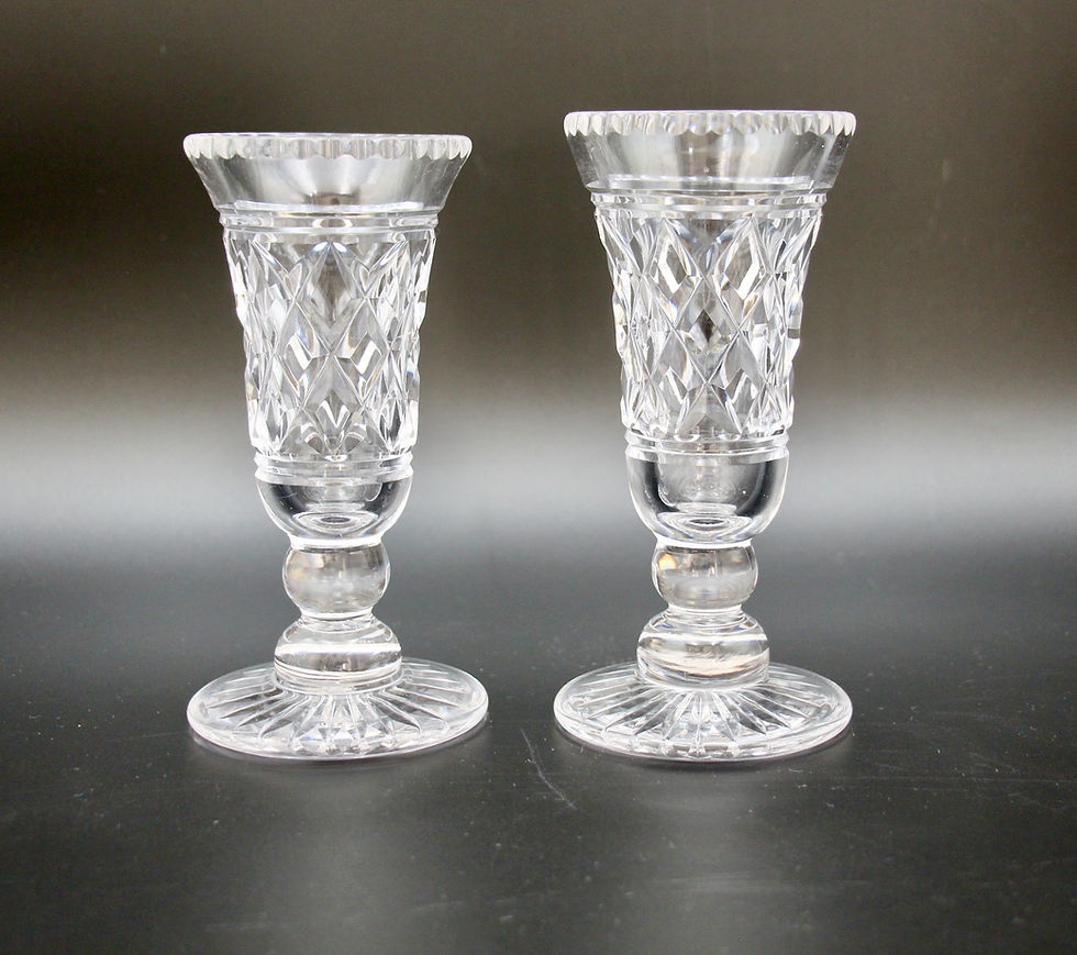 Thumbnail: Vintage Cut Crystal Footed Vases - price per vase