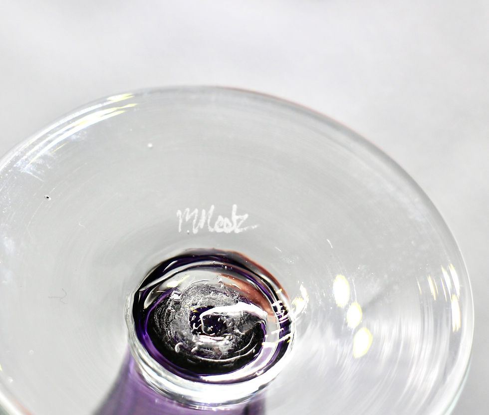 Thumbnail: Handblown Art Glass Perfume Bottle Signed to Base