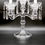 Thumbnail: Vintage Three Candle Crystal Candelabra with Crystal Prism Drops & Fluted Base