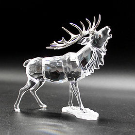 Boxed SWAROVSKI Crystal Stag Deer Figurine with Silvered Antlers