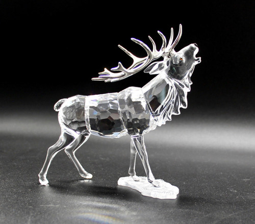 Boxed SWAROVSKI Crystal Stag Deer Figurine with Silvered Antlers