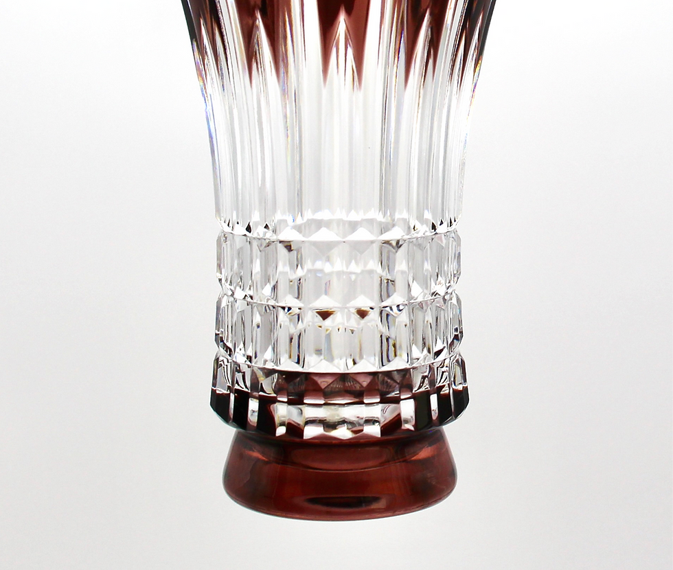 Thumbnail: Vintage Val St. Lambert Belgium Signed Crystal Trumpet Vase - 15cm