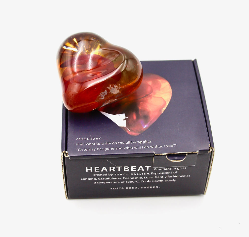 Thumbnail: KOSTA BODA "Heartbeat" Art Glass Sculpture/Paperweight by Bertil Vallien - boxed