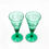 Thumbnail: Set of 9 Vintage Handcut & Etched Emerald Green Crystal Glasses