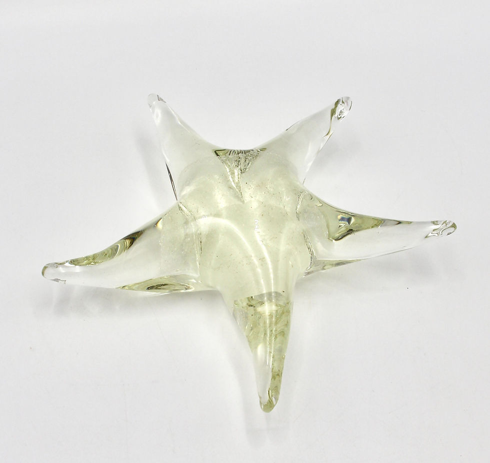 Thumbnail: Good Sized Handblown Clear Art Glass Starfish Paperweight or Figurine