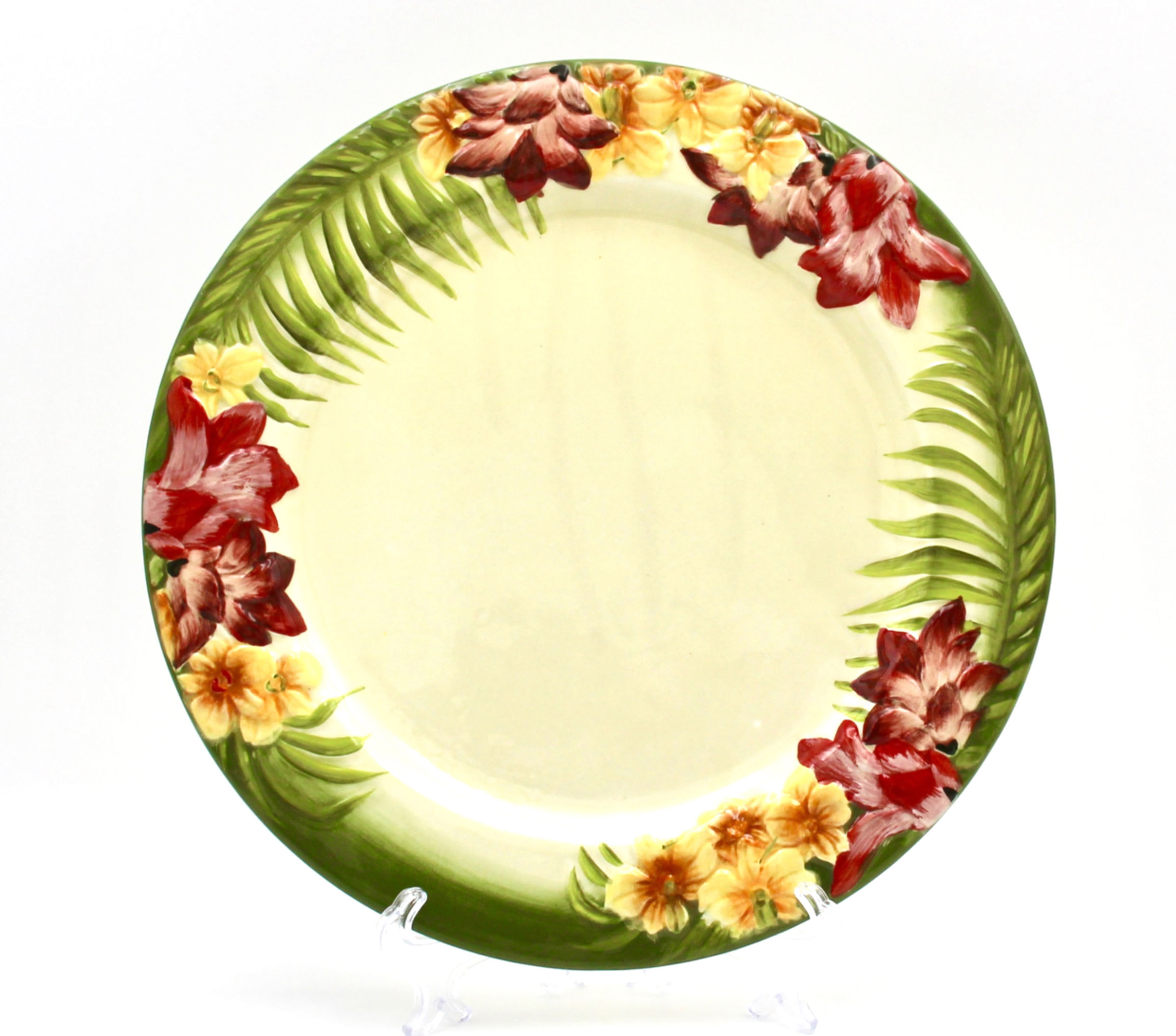 TOMMY BAHAMA 'Paradise Garden Hibiscus & Plumeria' Serving Plate/Platter - 28cm