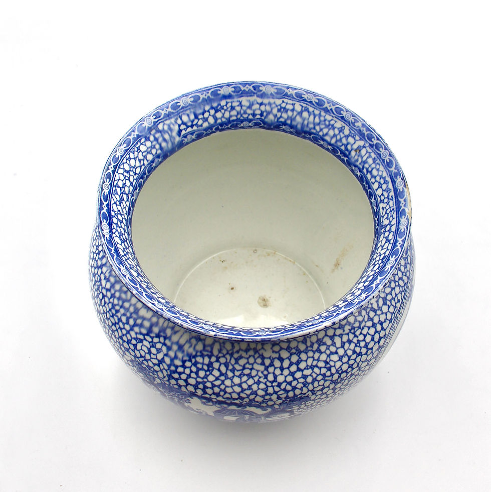 Thumbnail: Large Vintage English WILLIAM ADAMS 'Chinese Bird' Porcelain Jardiniere or Pot