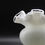 Thumbnail: Vintage Milk Glass Vase with Double Crimped Clear Glass Rim