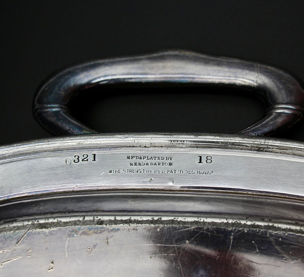 Thumbnail: Antique REED & BARTON Twin Handled Silver Plate Butler's Serving Tray c.1870