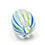 Thumbnail: Art Glass Egg Shaped Latticino/Ribbon Design Paperweight