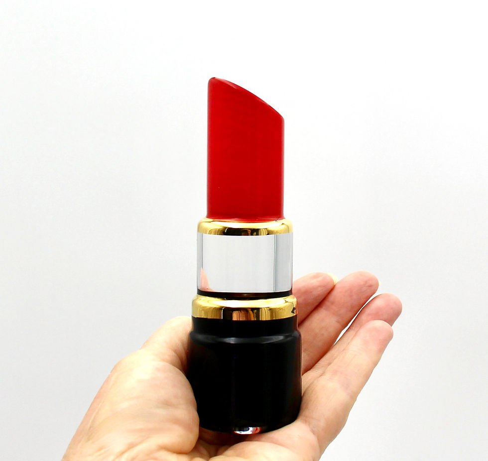 Thumbnail: KOSTA BODA Sweden "Make Up" Mini Lipstick Sculpture by Asa Jungnelius - 13cm