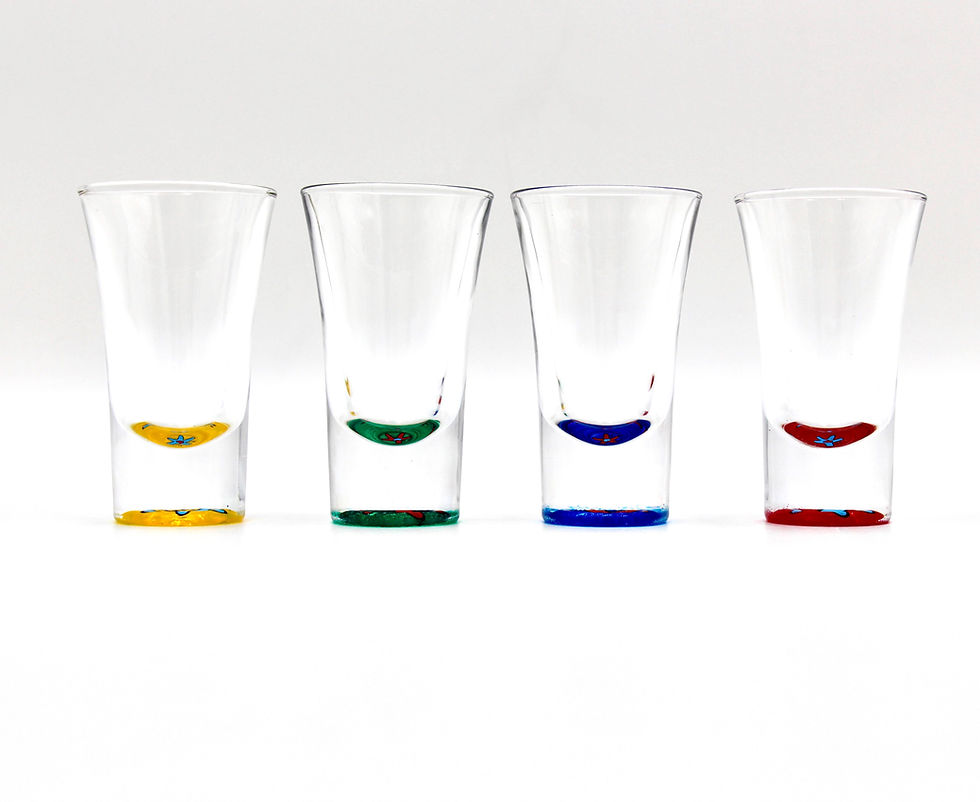 Thumbnail: Set of 4 Hand-Painted Shot Glasses