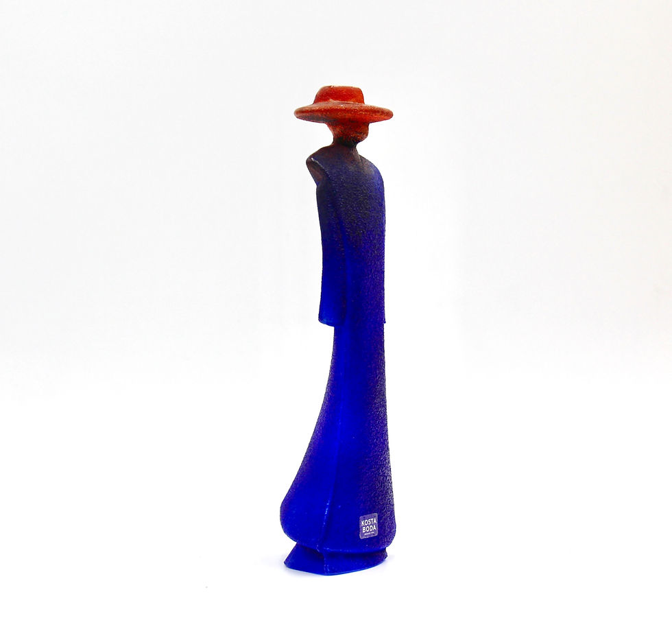 Thumbnail: KOSTA BODA Catwalk Series 'Man in Trenchcoat' Sculpture by Kjell Engman #7090739