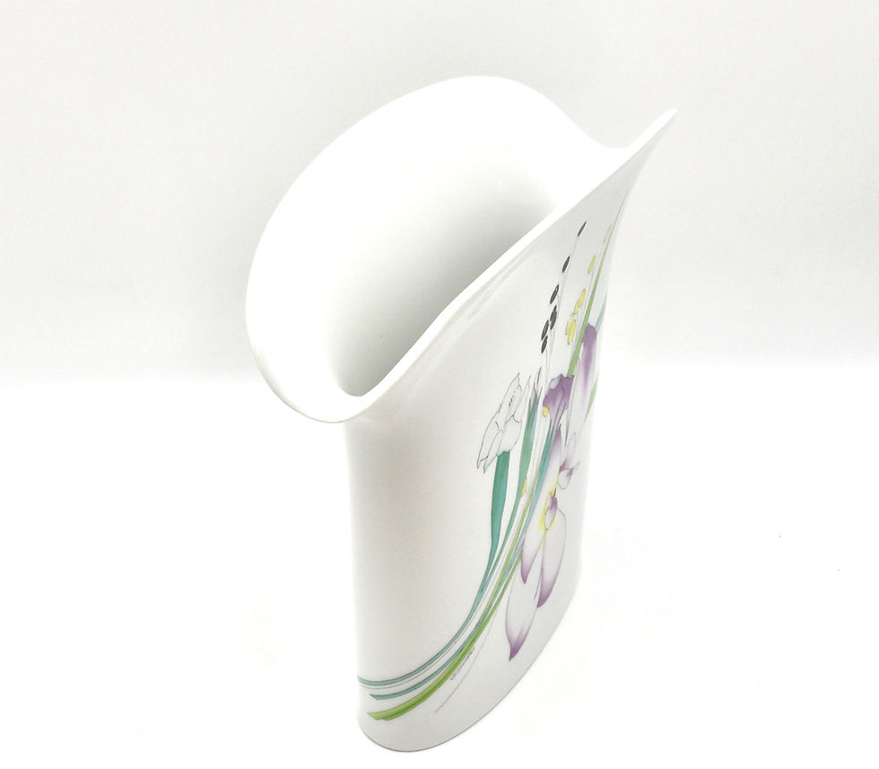 Thumbnail: LEONARD Paris and HUTSCHENREUTHER Germany Large "Louxor" Porcelain Vase 28cm