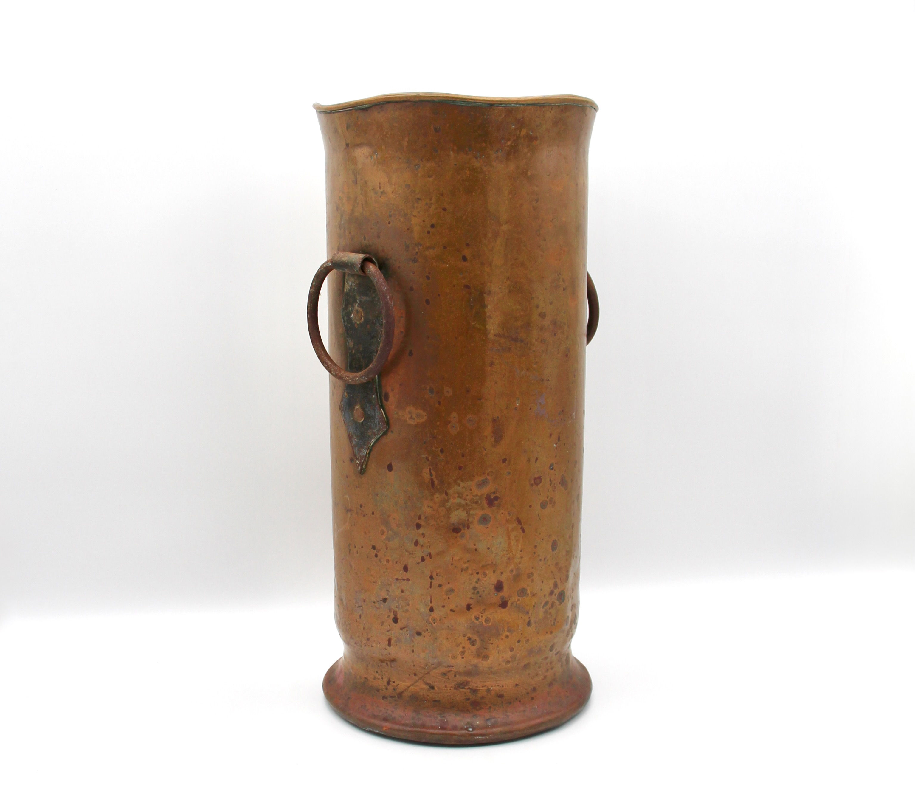 Antique French Copper Umbrella or Walking Stick Stand - 46cm