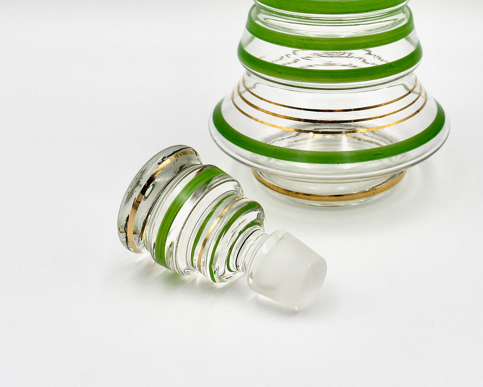 Thumbnail: Vintage Czechoslovakian Decanter and Six Shot Glasses