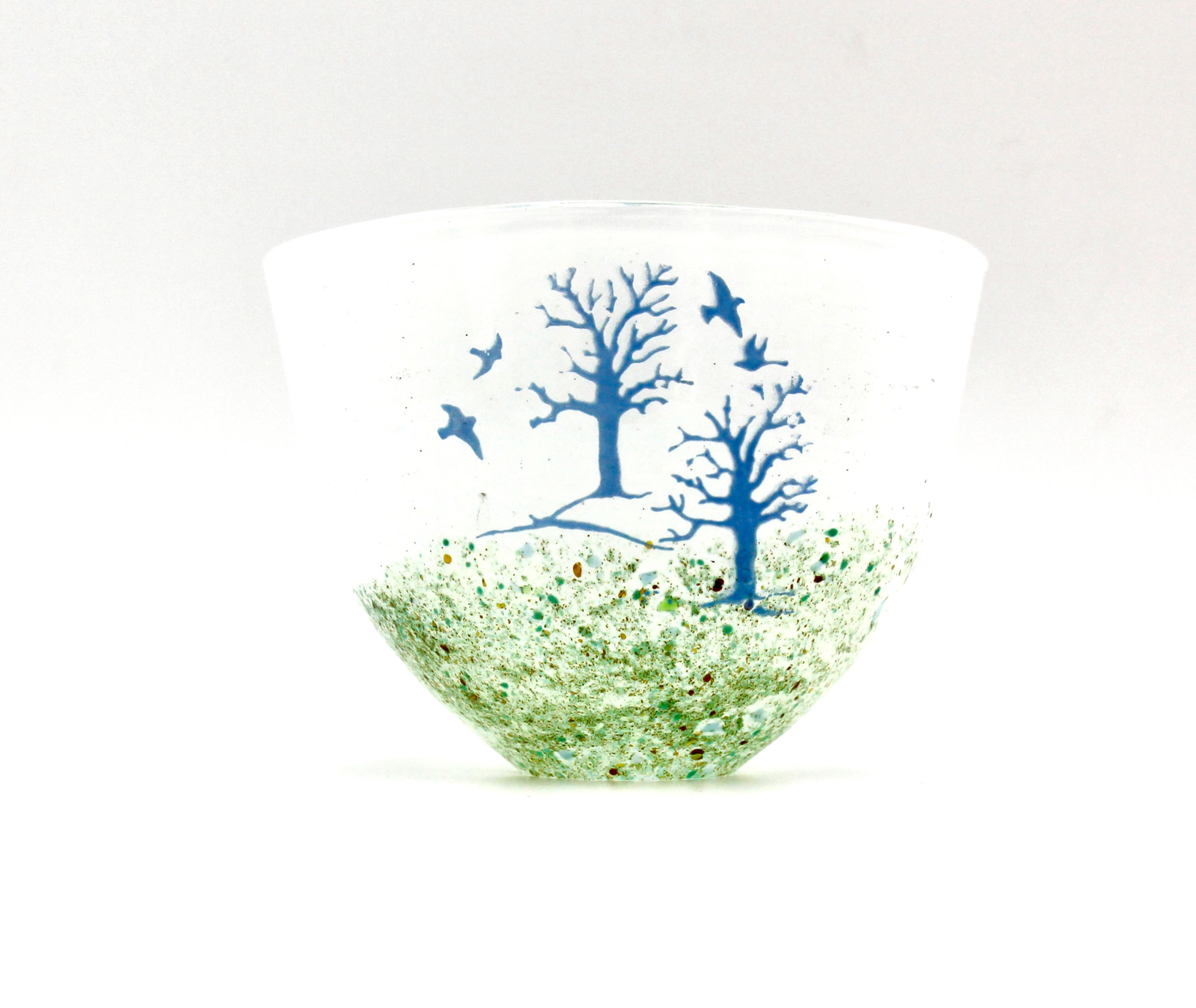 Vintage KOSTA BODA Art Glass Oval Bowl by Kjell Engman - "October" Series #58262