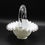 Thumbnail: Vintage FENTON 'Silver Crest' Small Milk Glass Basket with Applied Clear Handle