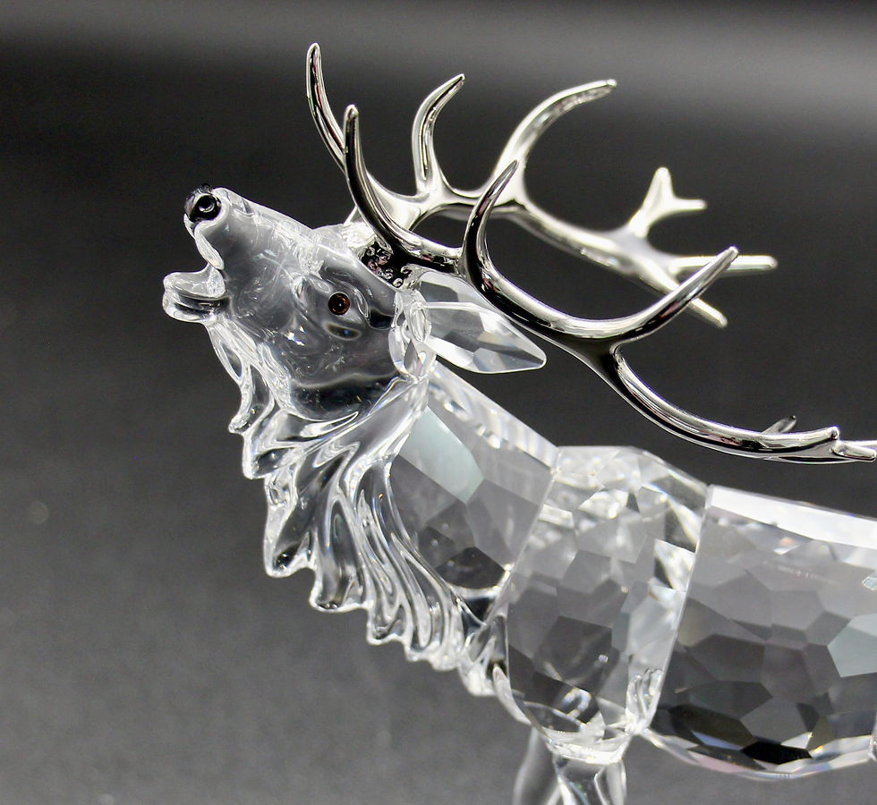Thumbnail: Boxed SWAROVSKI Crystal Stag Deer Figurine with Silvered Antlers #291431 - 14cm