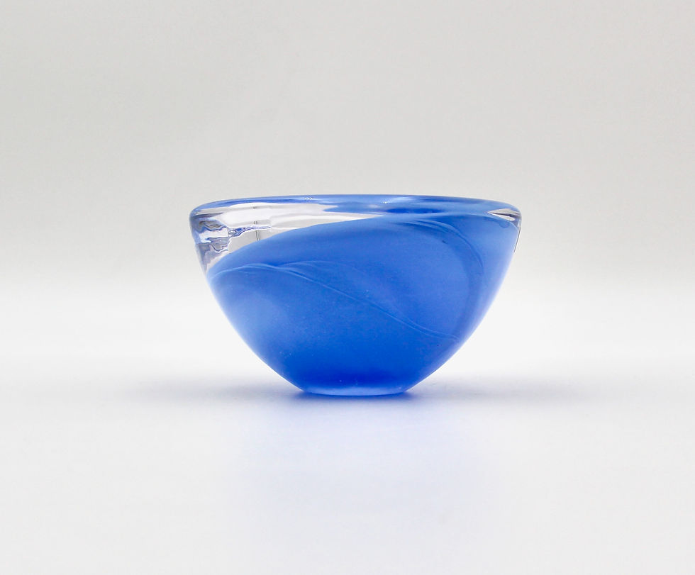 Thumbnail: KOSTA BODA Sweden Pale Blue 'Atoll' Art Glass Votive Tea Light Holder