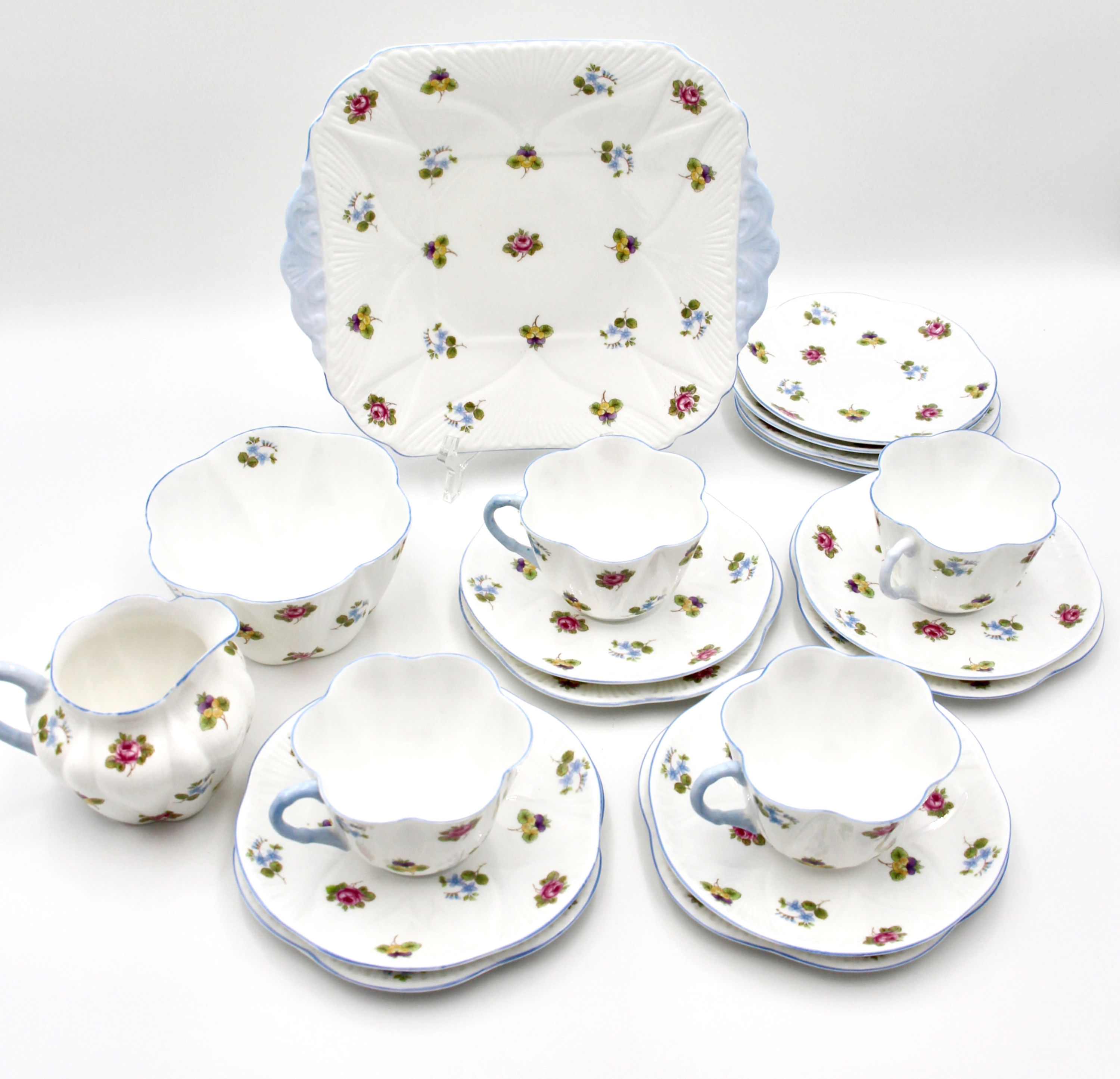 Vintage SHELLEY England 19 Piece 'Rose Pansy Forget-Me-Not' Tea or Coffee Set