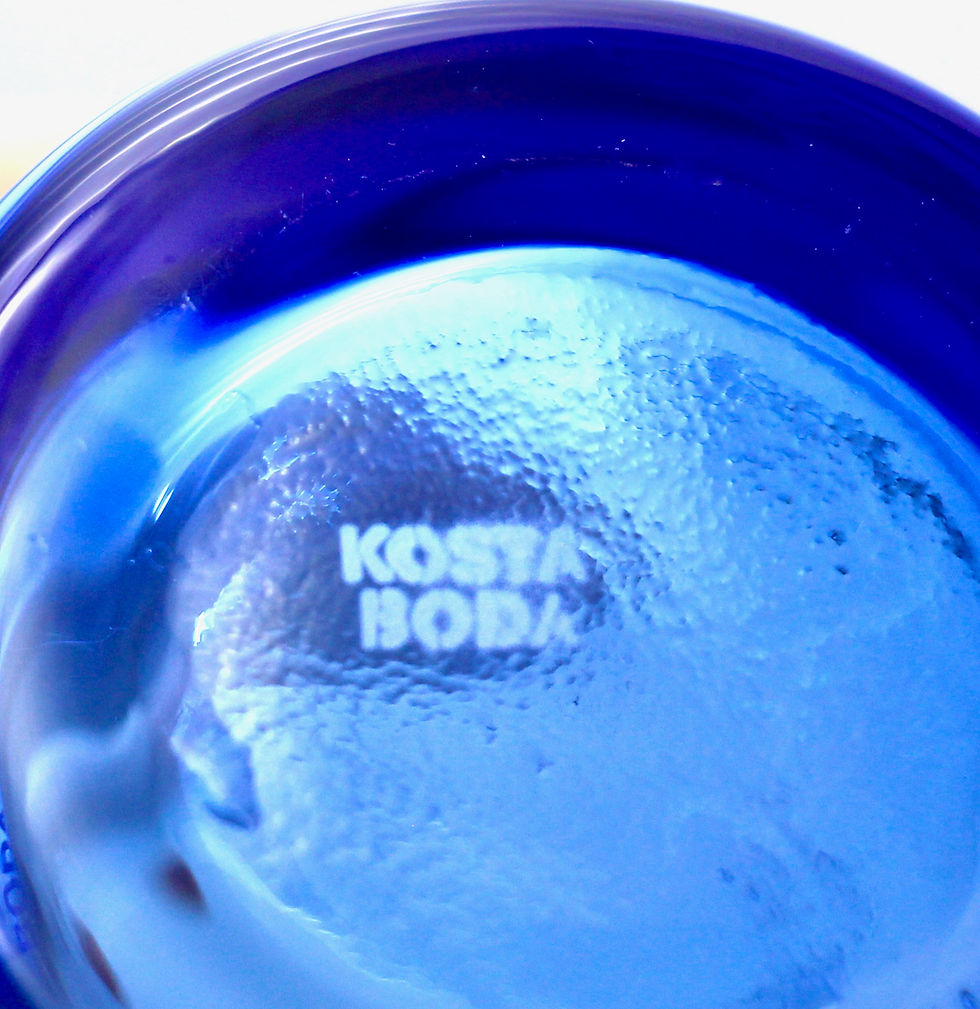 Thumbnail: Bertil Vallien for KOSTA BODA "Chateau Blue" Handblown Carafe & Three Glasses