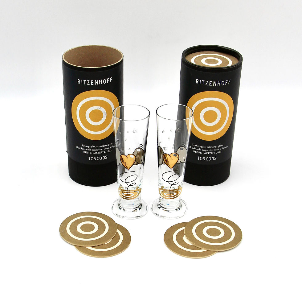 Thumbnail: Pair of RITZENHOFF Crystal Shot/Schnapps Glasses by Beppe Facente