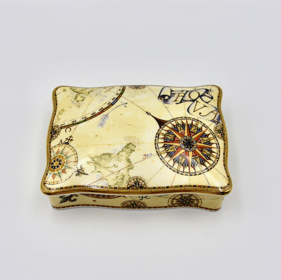 Thumbnail: Vintage WEDGWOOD 'Atlas' Playing Cards in Porcelain Lidded Box
