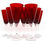 Thumbnail: 10 Tall Handblown Ruby Red Crystal Glasses - 25cm