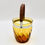 Thumbnail: Vintage Amber Glass Ice Bucket with Swing Handle