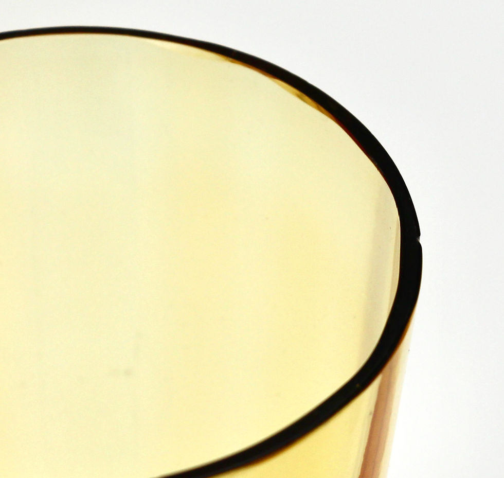 Thumbnail: Vintage Handblown Tall Amber Glass Footed Drinks Set