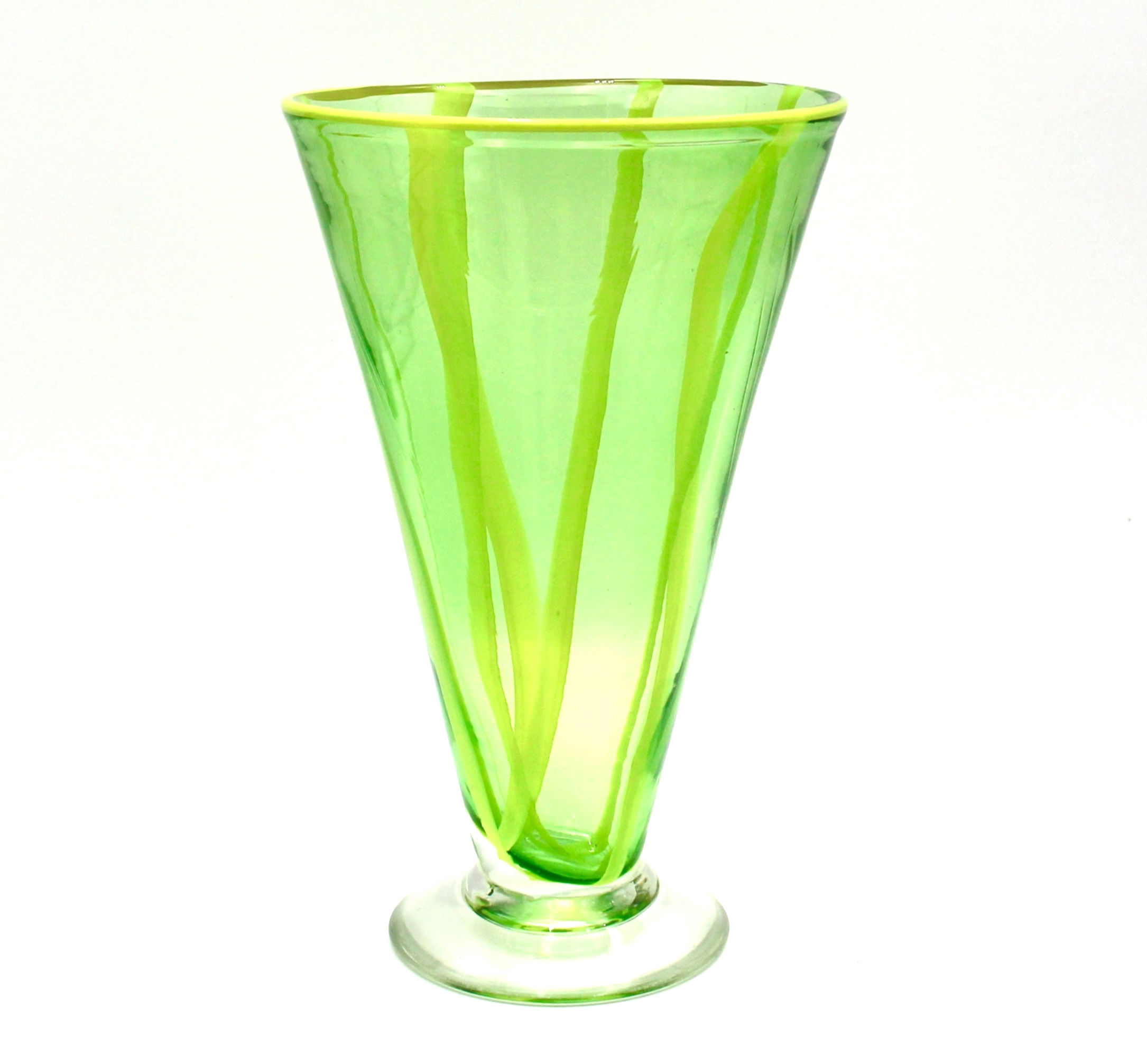 Handblown Studio Art Glass Footed Vase 21cm