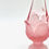 Thumbnail: Vintage VIKING Pink Frosted Satin Art Glass Swung Vase 35cm