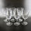 Thumbnail: Six Vintage Vertical Cut Small Crystal Wine Glasses
