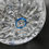 Thumbnail: Vintage Handblown Cut Crystal Vase with Blue Centre Detail