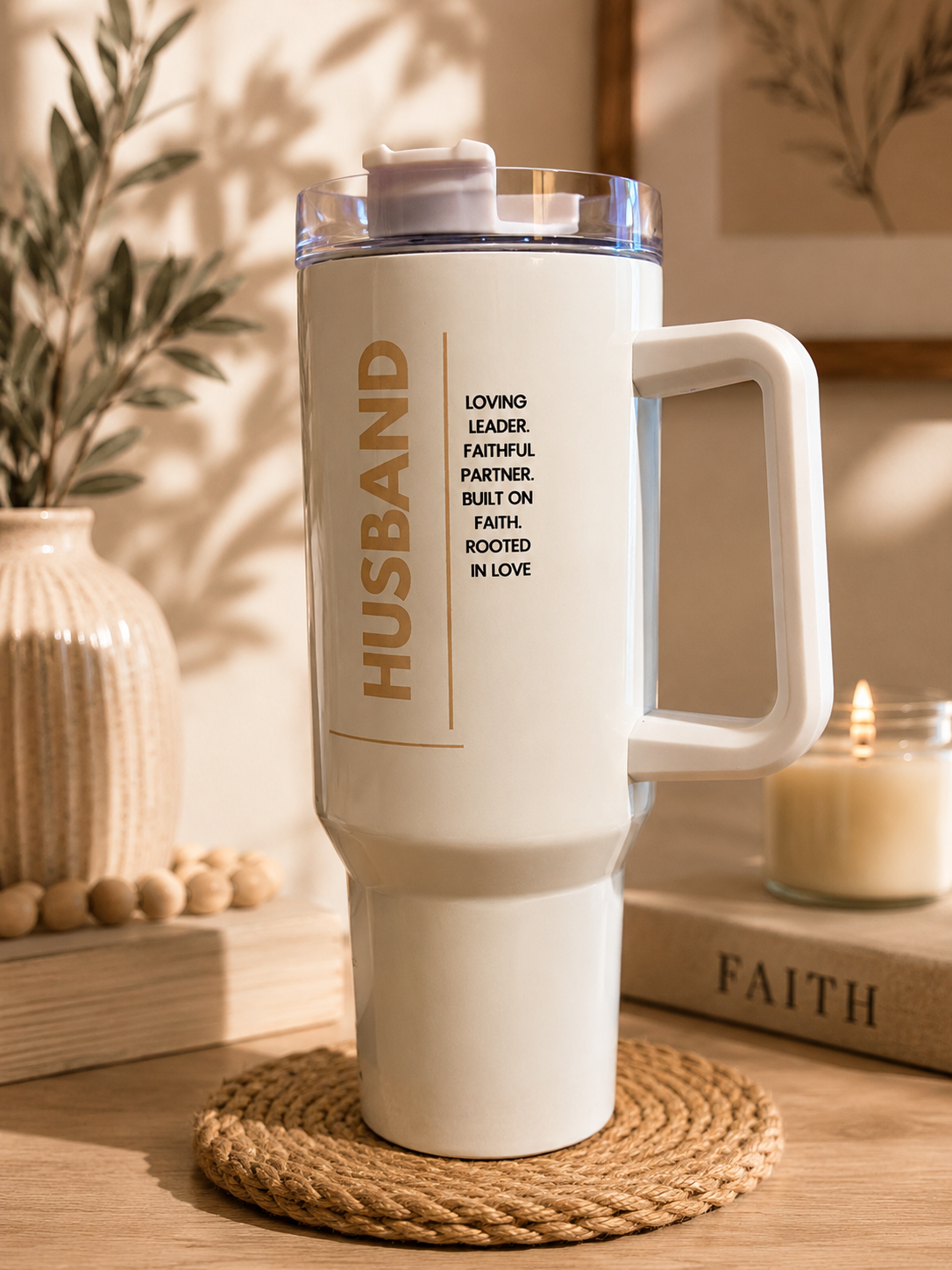 Arise & Bloom Christian Dad White 40 oz Tumbler